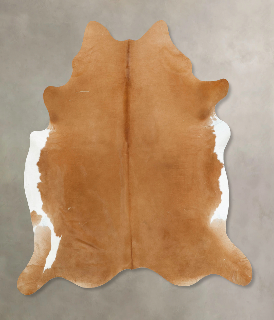 Beige XX-Large Brazilian Cowhide Rug 7'7"H x 7'1"W #B16896 by Hudson Hides