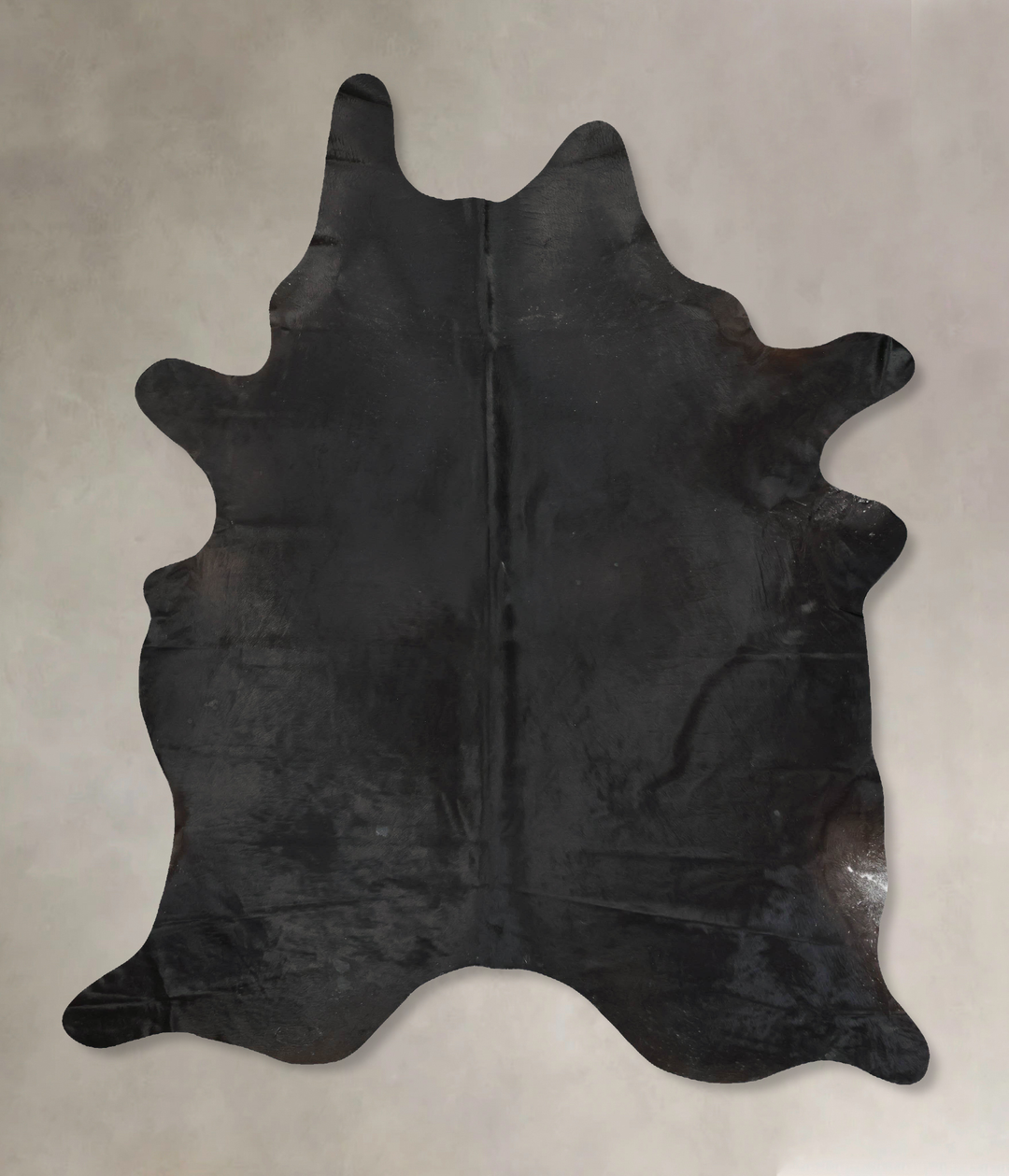 Solid Black XX-Large Brazilian Cowhide Rug 9'0"H x 6'9"W #B16906 by Hu