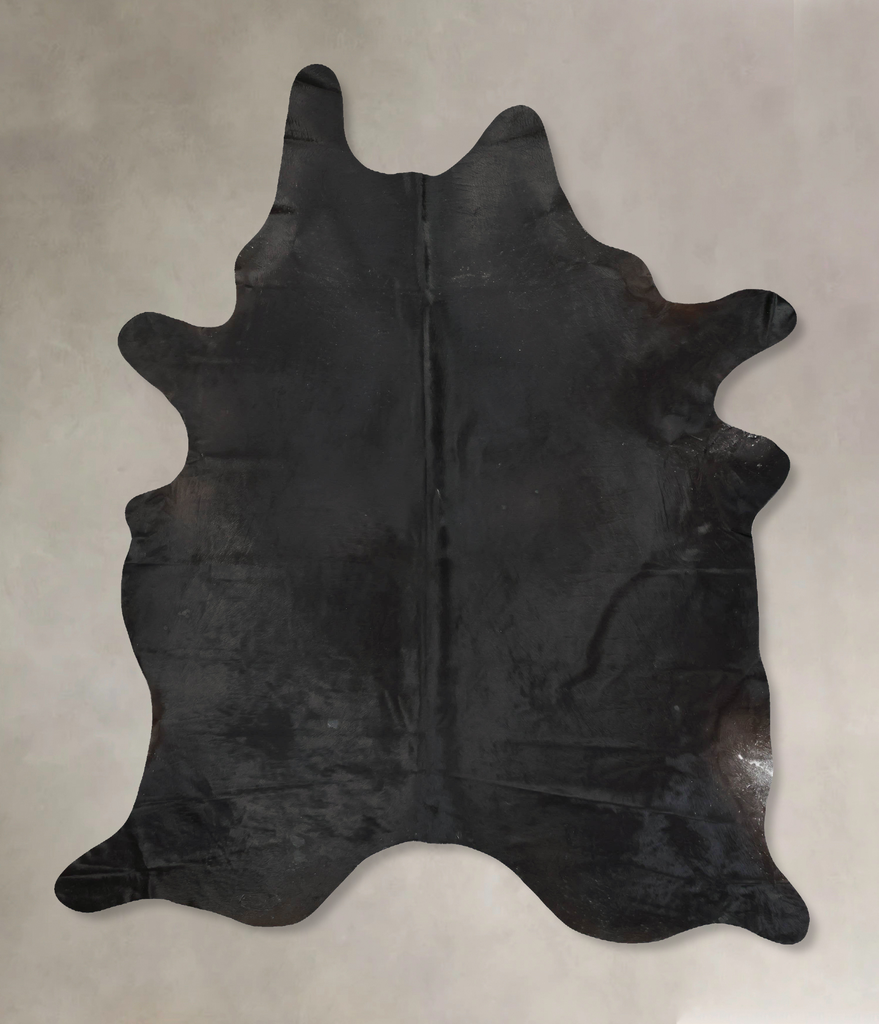 Solid Black XX-Large Brazilian Cowhide Rug 9'0"H x 6'9"W #B16906 by Hudson Hides