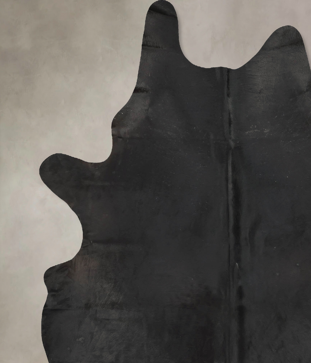 Solid Black XX-Large Brazilian Cowhide Rug 9'0"H x 6'9"W #B16906 by Hu