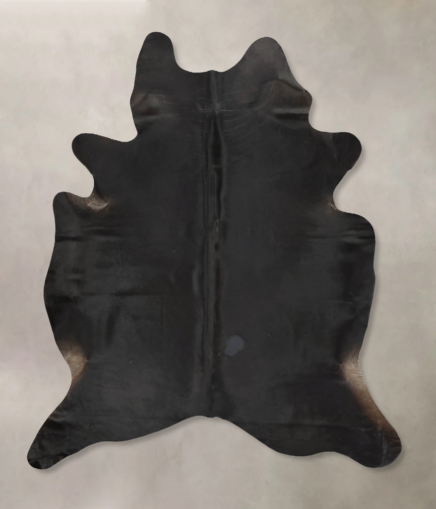 Solid Black X-Large Brazilian Cowhide Rug 7'4"H x 6'4"W #B16913 by Hudson Hides