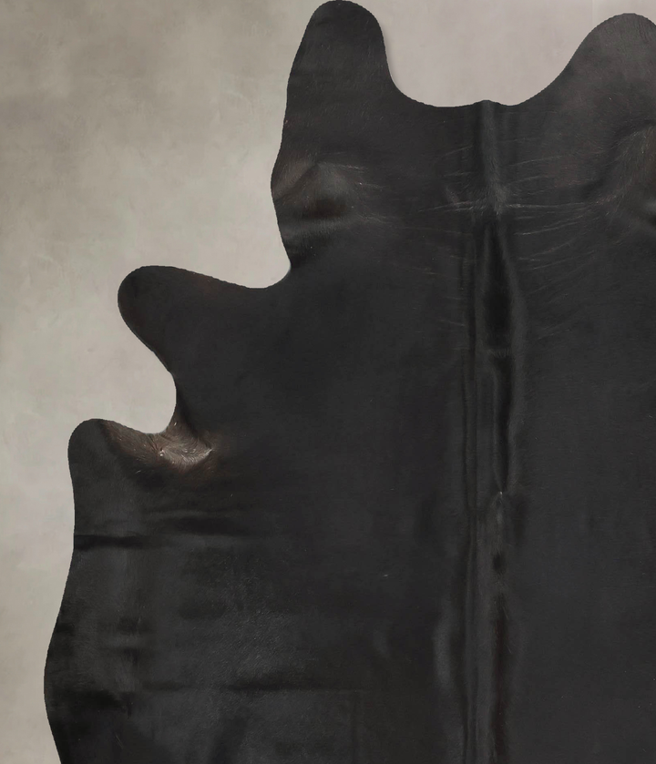 Solid Black X-Large Brazilian Cowhide Rug 7'4"H x 6'4"W #B16913 by Hudson Hides