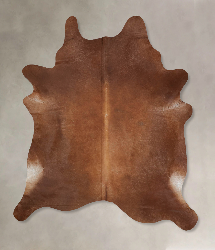 Solid Brown XX-Large Brazilian Cowhide Rug 8'3"H x 6'7"W #B16916 by Hudson Hides