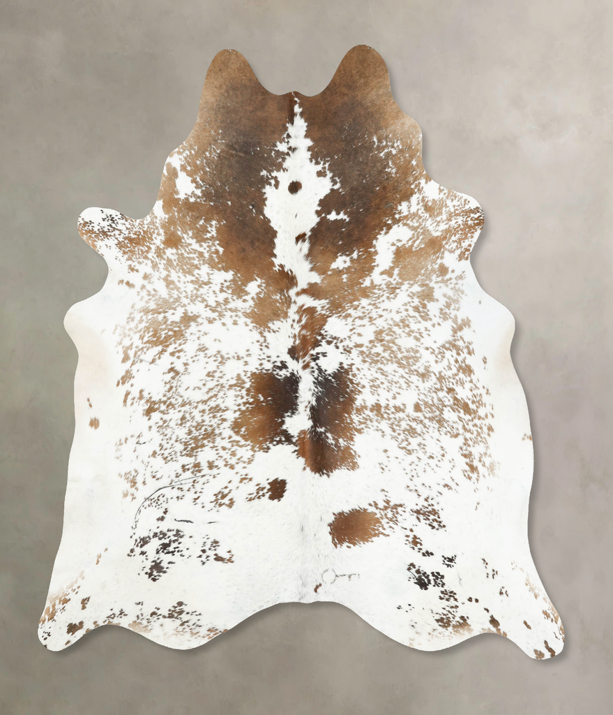 Salt and Pepper Brown XX-Large Brazilian Cowhide Rug 8'1"H x 6'11"W #B16925 by Hudson Hides