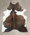 Chocolate and White Large Brazilian Cowhide Rug 6'10