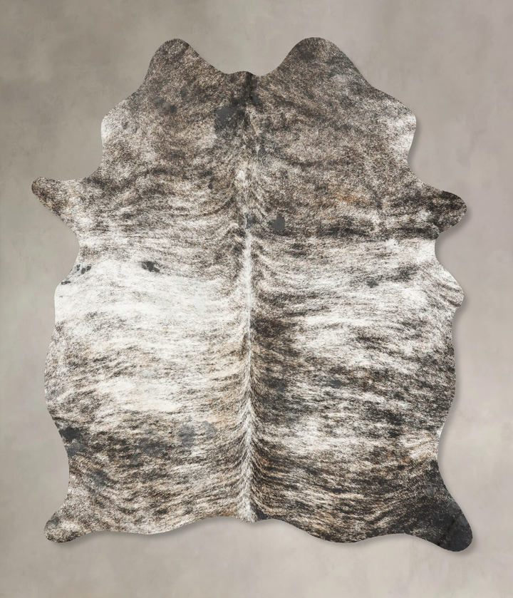 Grey Brindle Large Brazilian Cowhide Rug 7'0"H x 5'4"W #B16930 by Hudson Hides