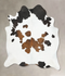 Chocolate and White Large Brazilian Cowhide Rug 6'7