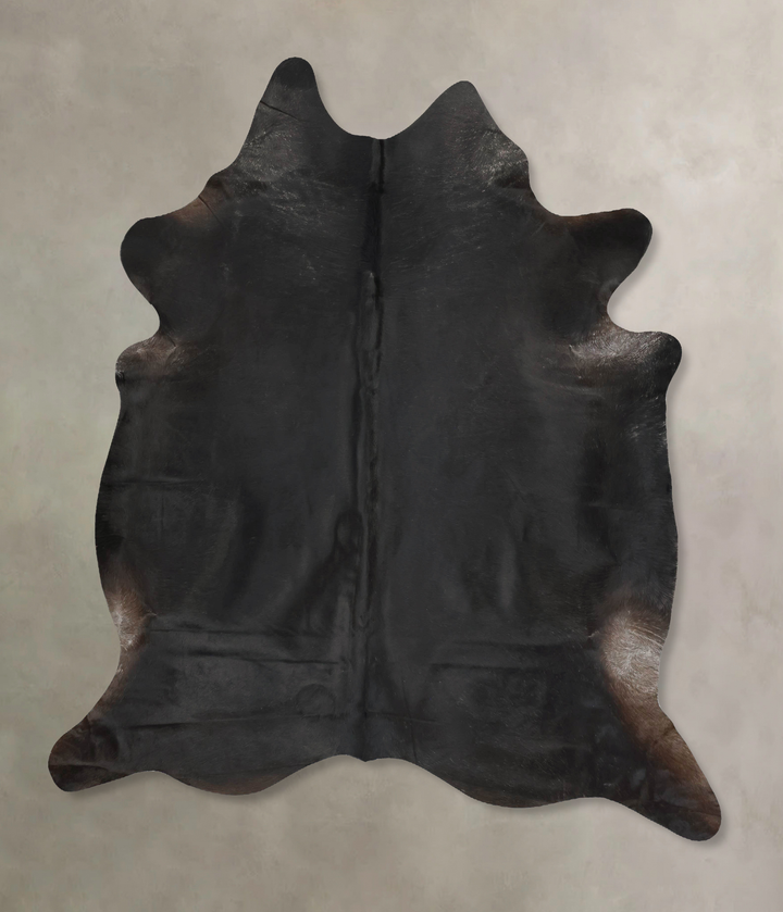 Solid Black XX-Large Brazilian Cowhide Rug 7'11"H x 7'1"W #B16938 by Hudson Hides