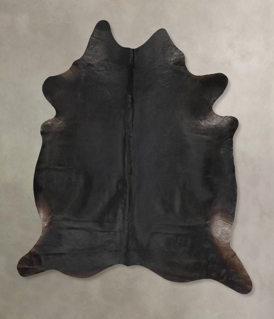Solid Black XX-Large Brazilian Cowhide Rug 7'11"H x 7'1"W #B16938 by Hudson Hides