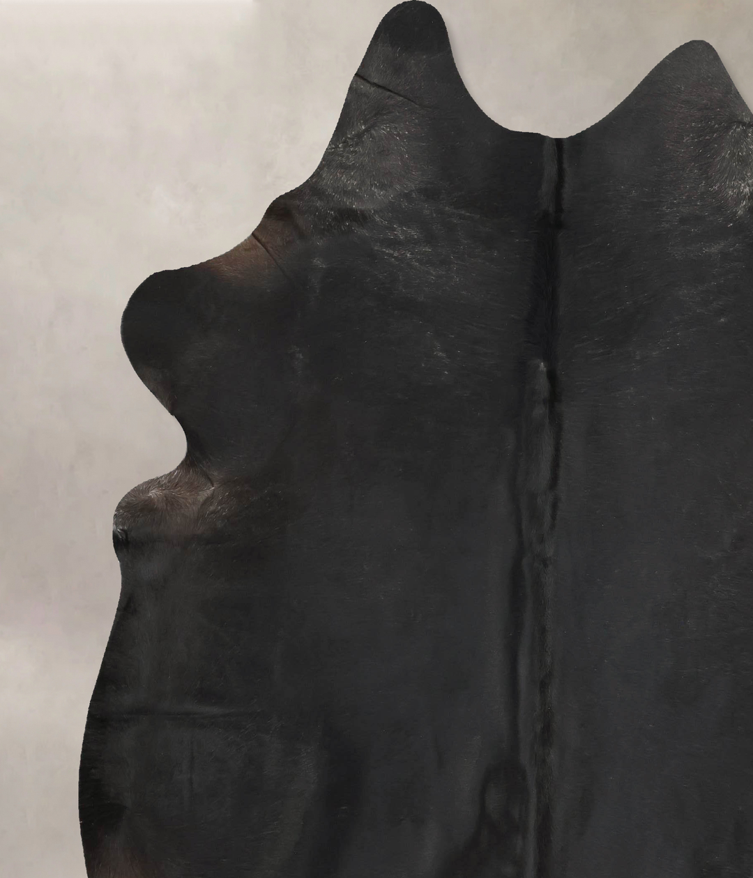 Solid Black XX-Large Brazilian Cowhide Rug 7'11"H x 7'1"W #B16938 by H