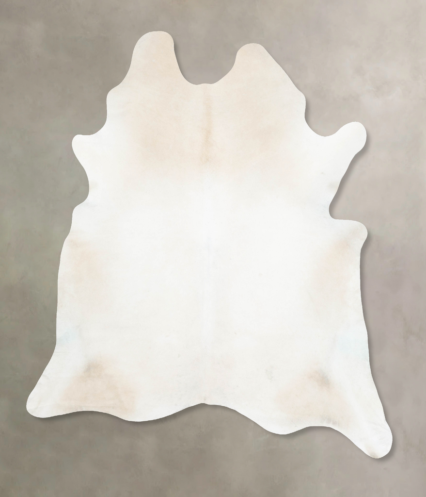 Ivory with Beige XX-Large Brazilian Cowhide Rug 8'10"H x 7'4"W #B16942 by Hudson Hides