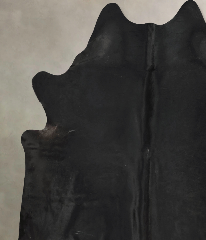 Solid Black XX-Large Brazilian Cowhide Rug 8'5"H x 7'5"W #B16943 by Hudson Hides