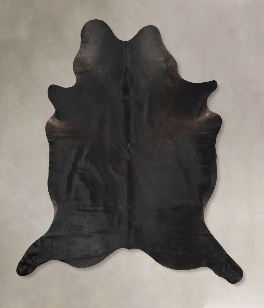 Solid Black XX-Large Brazilian Cowhide Rug 8'2"H x 7'3"W #B16945 by Hudson Hides