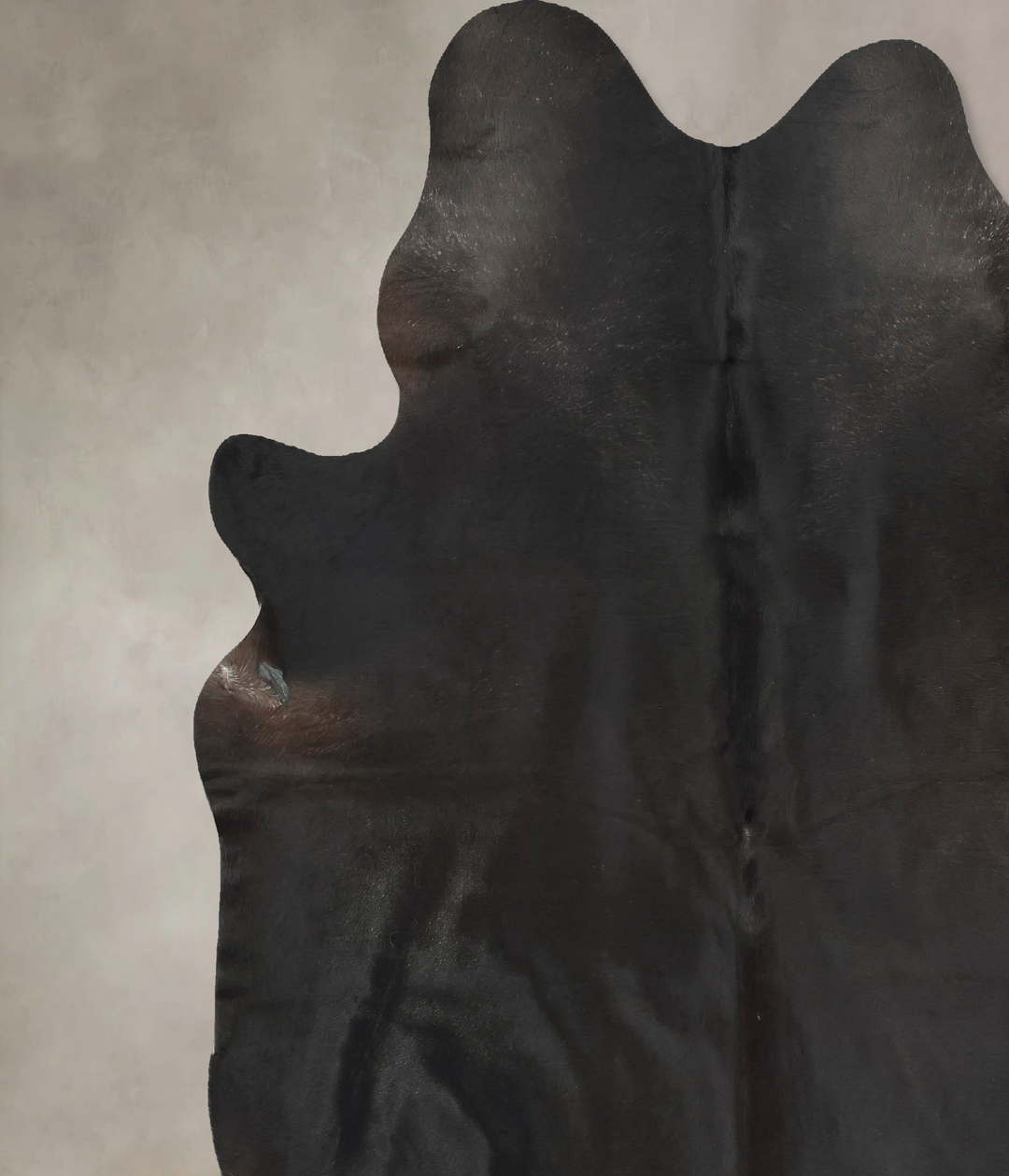 Solid Black XX-Large Brazilian Cowhide Rug 8'2"H x 7'3"W #B16945 by Hu