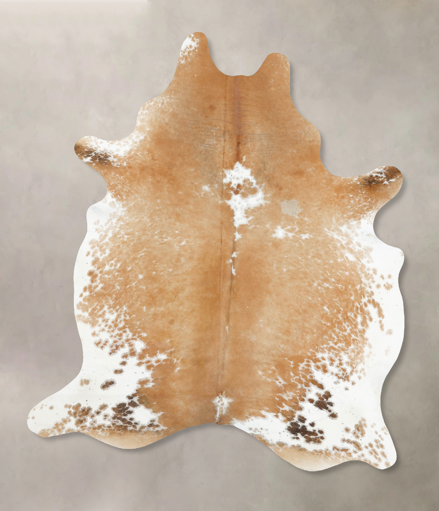 Beige and White XX-Large Brazilian Cowhide Rug 8'2"H x 6'6"W #B16946 by Hudson Hides