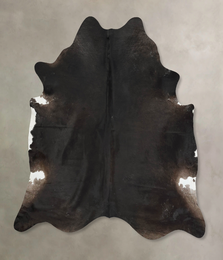 Solid Black XX-Large Brazilian Cowhide Rug 7'11"H x 7'2"W #B16949 by Hudson Hides