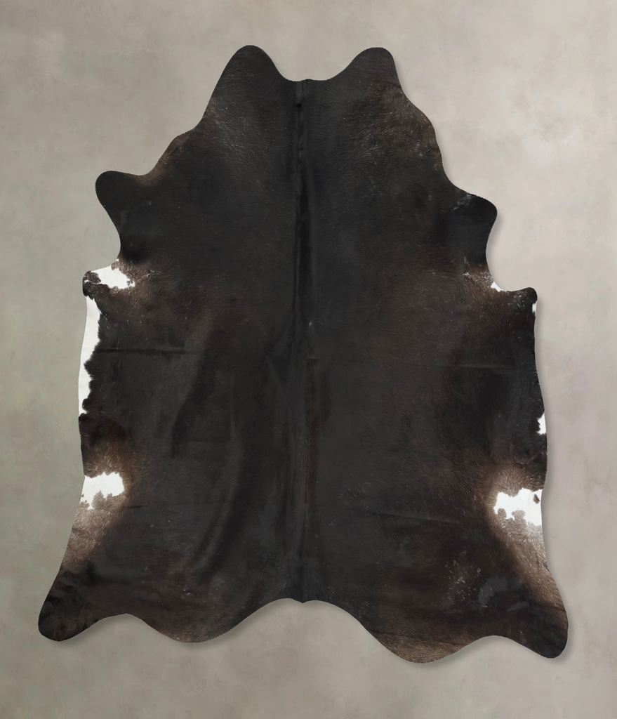 Solid Black XX-Large Brazilian Cowhide Rug 7'11"H x 7'2"W #B16949 by Hudson Hides