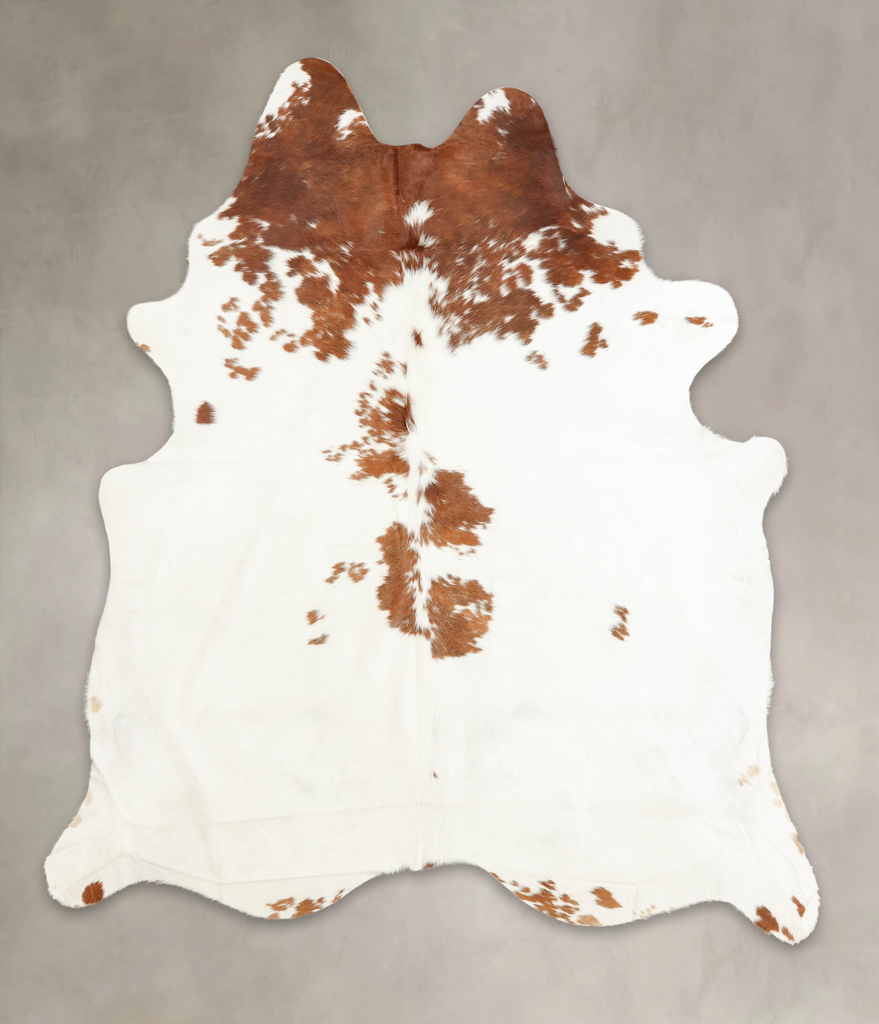 Brown and White XX-Large Brazilian Cowhide Rug 8'7"H x 7'4"W #B1695 by Hudson Hides