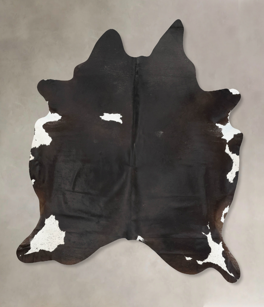 Chocolate and White XX-Large Brazilian Cowhide Rug 8'1"H x 6'7"W #B16951 by Hudson Hides