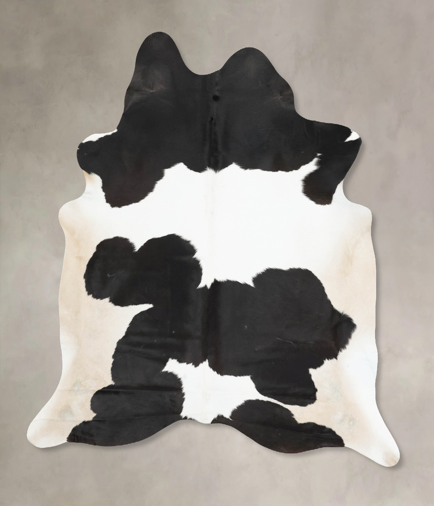 Black and White X-Large Brazilian Cowhide Rug 7'8"H x 6'5"W #B16955 by Hudson Hides