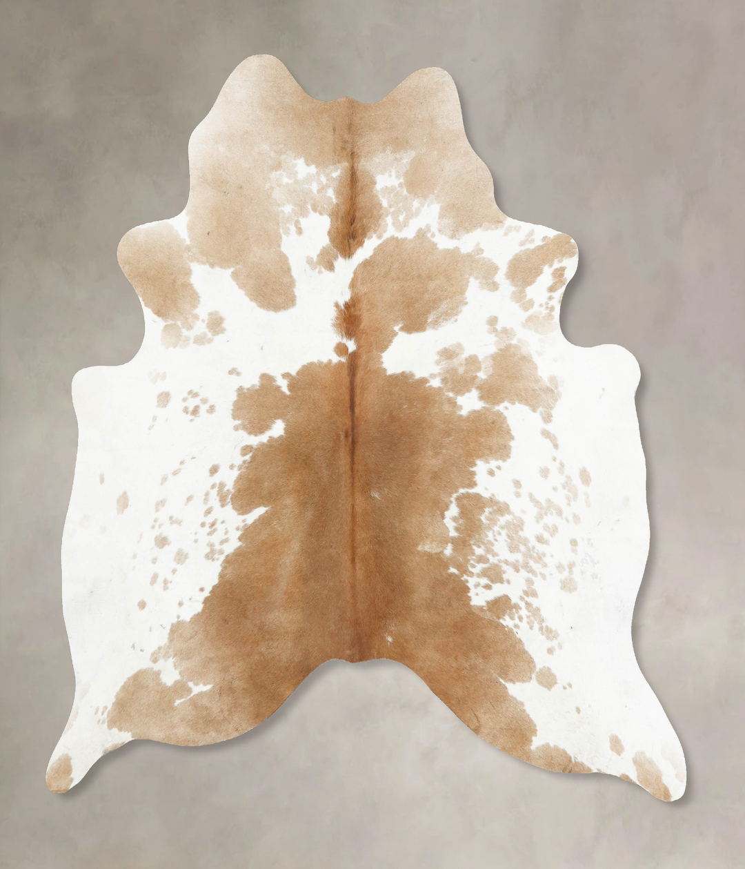 Beige and White X-Large Brazilian Cowhide Rug 6'8"H x 6'0"W #B16962 by