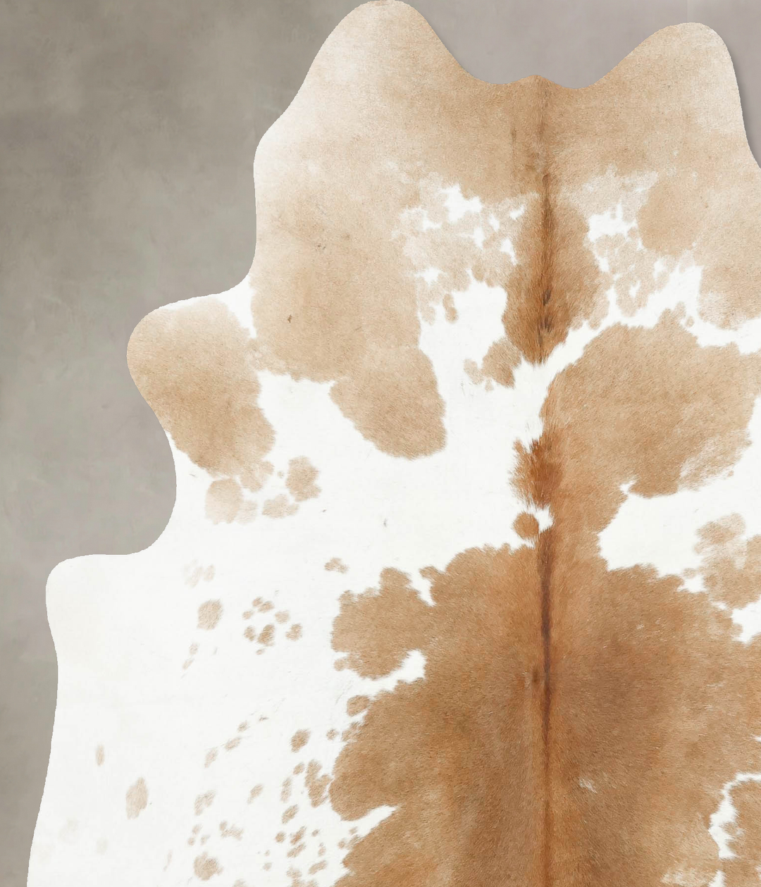 Beige and White X-Large Brazilian Cowhide Rug 6'8"H x 6'0"W #B16962 by