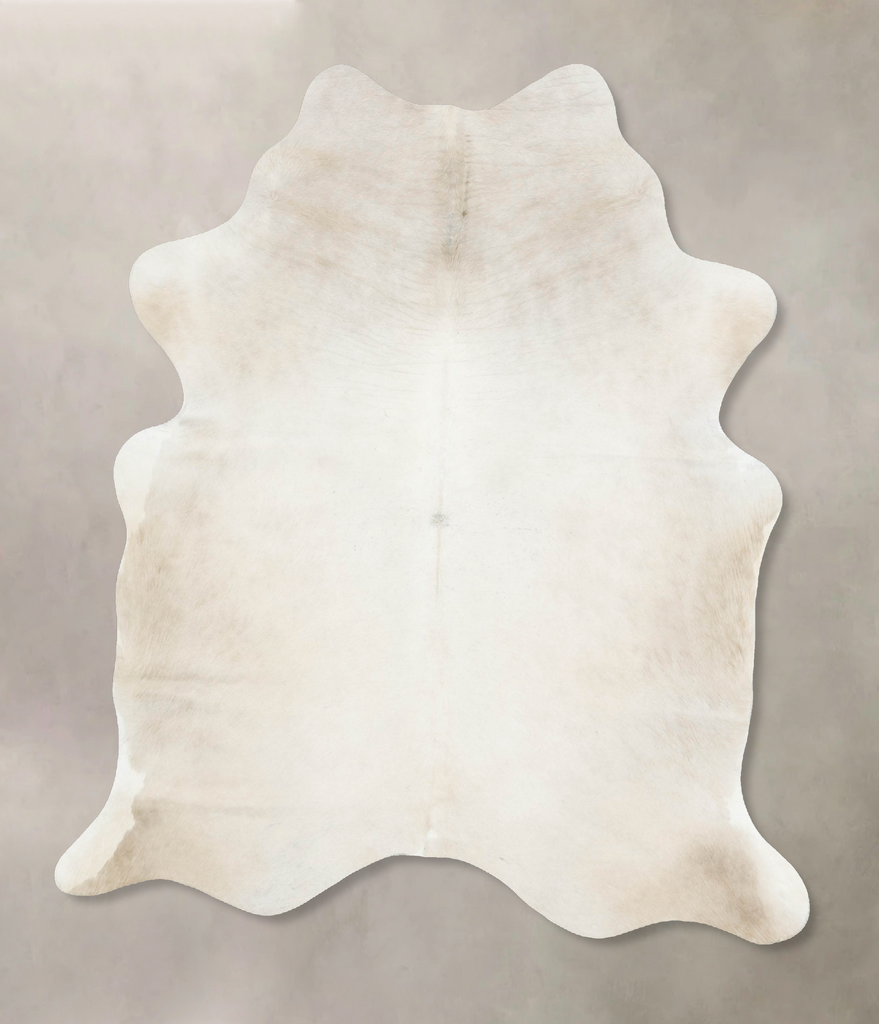 Ivory with Beige Large Brazilian Cowhide Rug 7'3"H x 5'6"W #B16965 by Hudson Hides