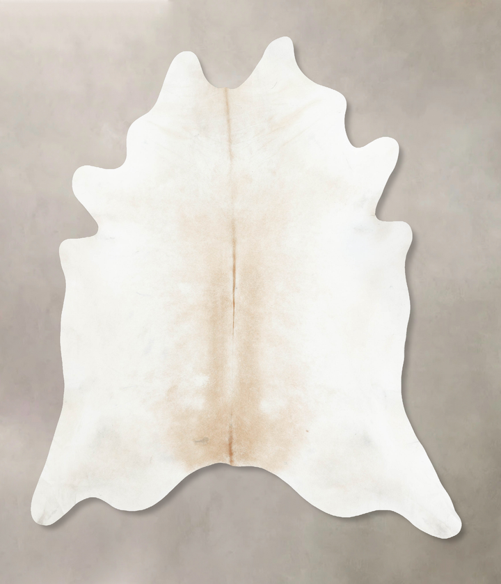 Ivory with Beige XX-Large Brazilian Cowhide Rug 8'5"H x 7'9"W #B16969 by Hudson Hides