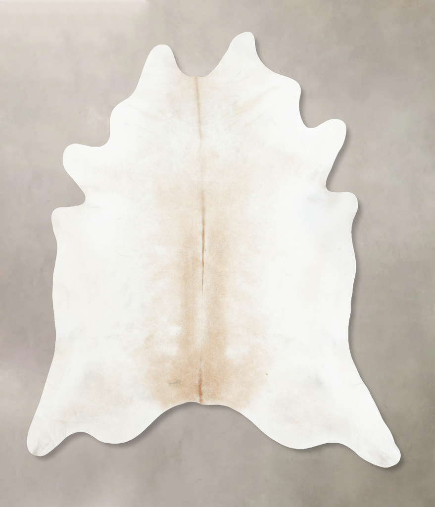 Ivory with Beige XX-Large Brazilian Cowhide Rug 8'5"H x 7'9"W #B16969 by Hudson Hides