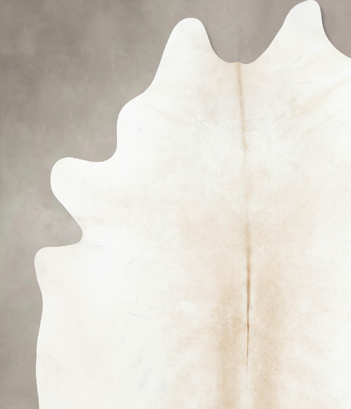 Ivory with Beige XX-Large Brazilian Cowhide Rug 8'5"H x 7'9"W #B16969 by Hudson Hides