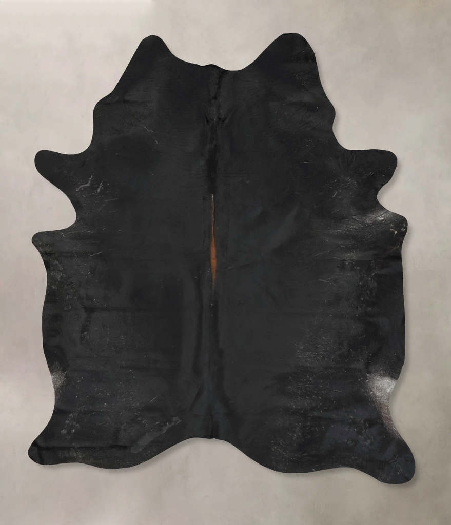 Solid Black XX-Large Brazilian Cowhide Rug 8'11"H x 6'5"W #B16972 by Hudson Hides