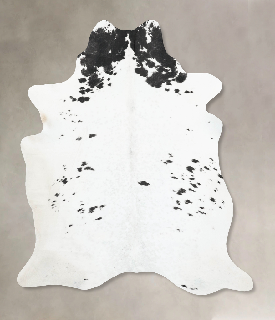 Black and White X-Large Brazilian Cowhide Rug 7'7"H x 6'3"W #B16974 by Hudson Hides
