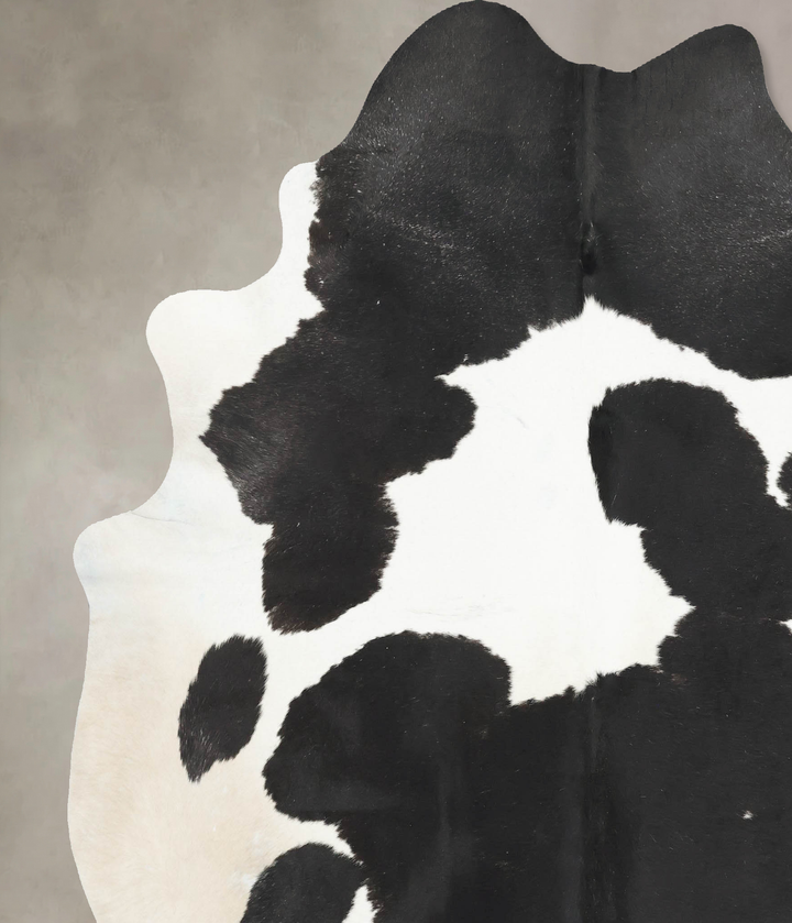 Black and White XX-Large Brazilian Cowhide Rug 8'0"H x 6'11"W #B16976 by Hudson Hides