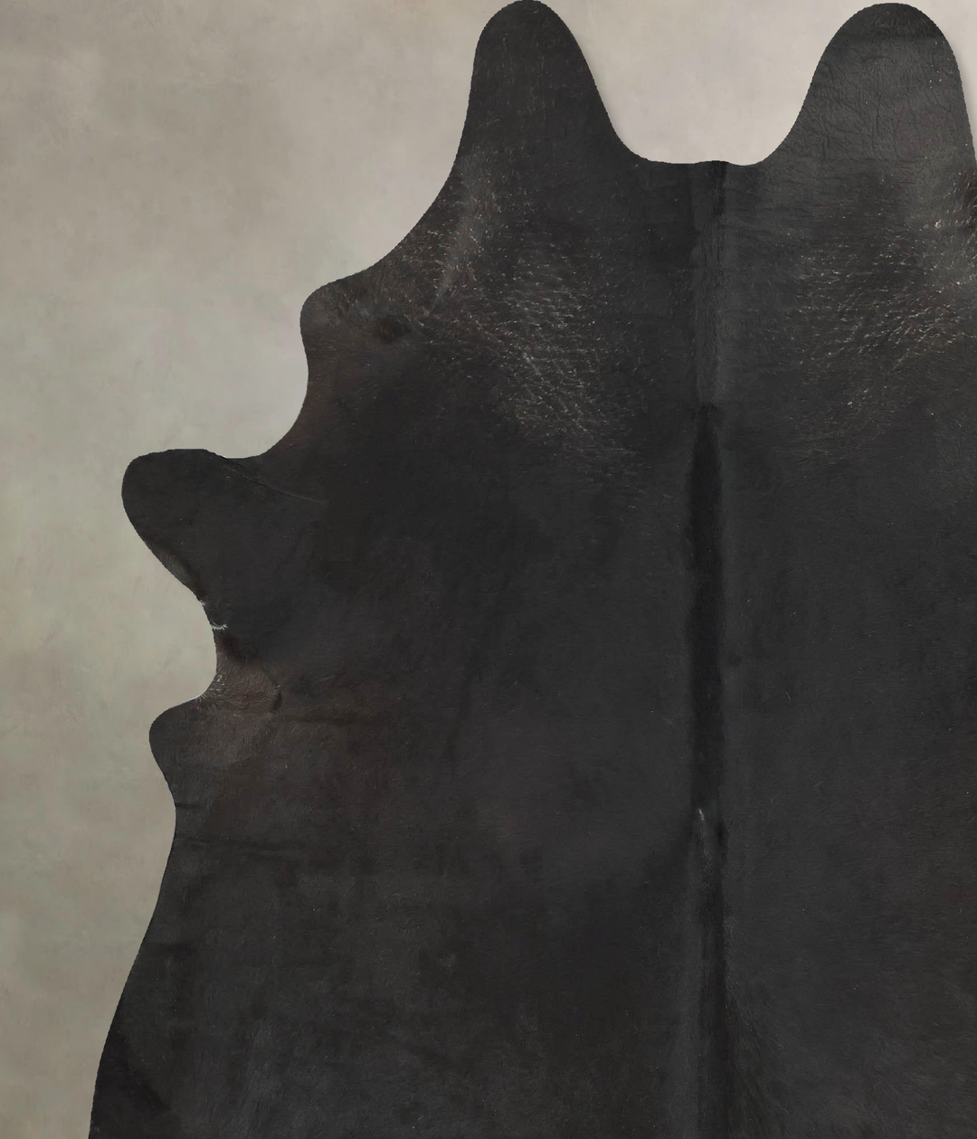 Solid Black XX-Large Brazilian Cowhide Rug 8'1"H x 6'8"W #B16984 by Hu