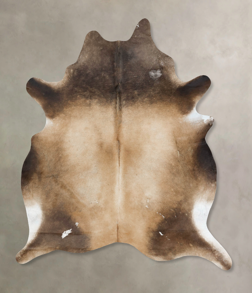 Grey with Beige XX-Large Brazilian Cowhide Rug 7'11"H x 6'6"W #B17011 by Hudson Hides