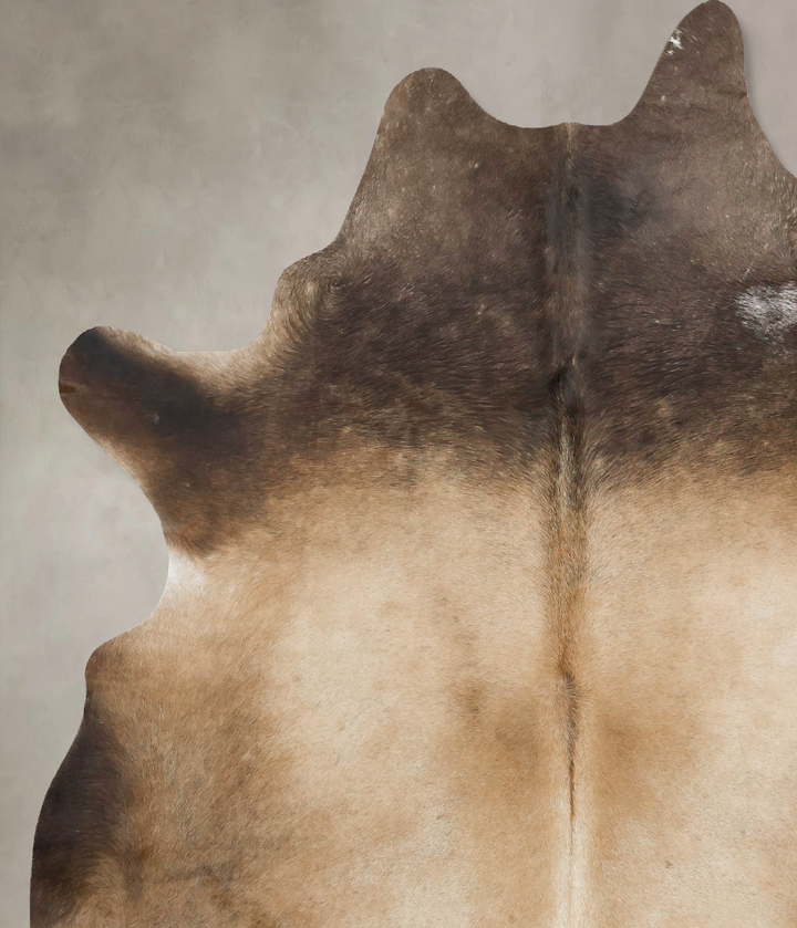 Grey with Beige XX-Large Brazilian Cowhide Rug 7'11"H x 6'6"W #B17011 by Hudson Hides