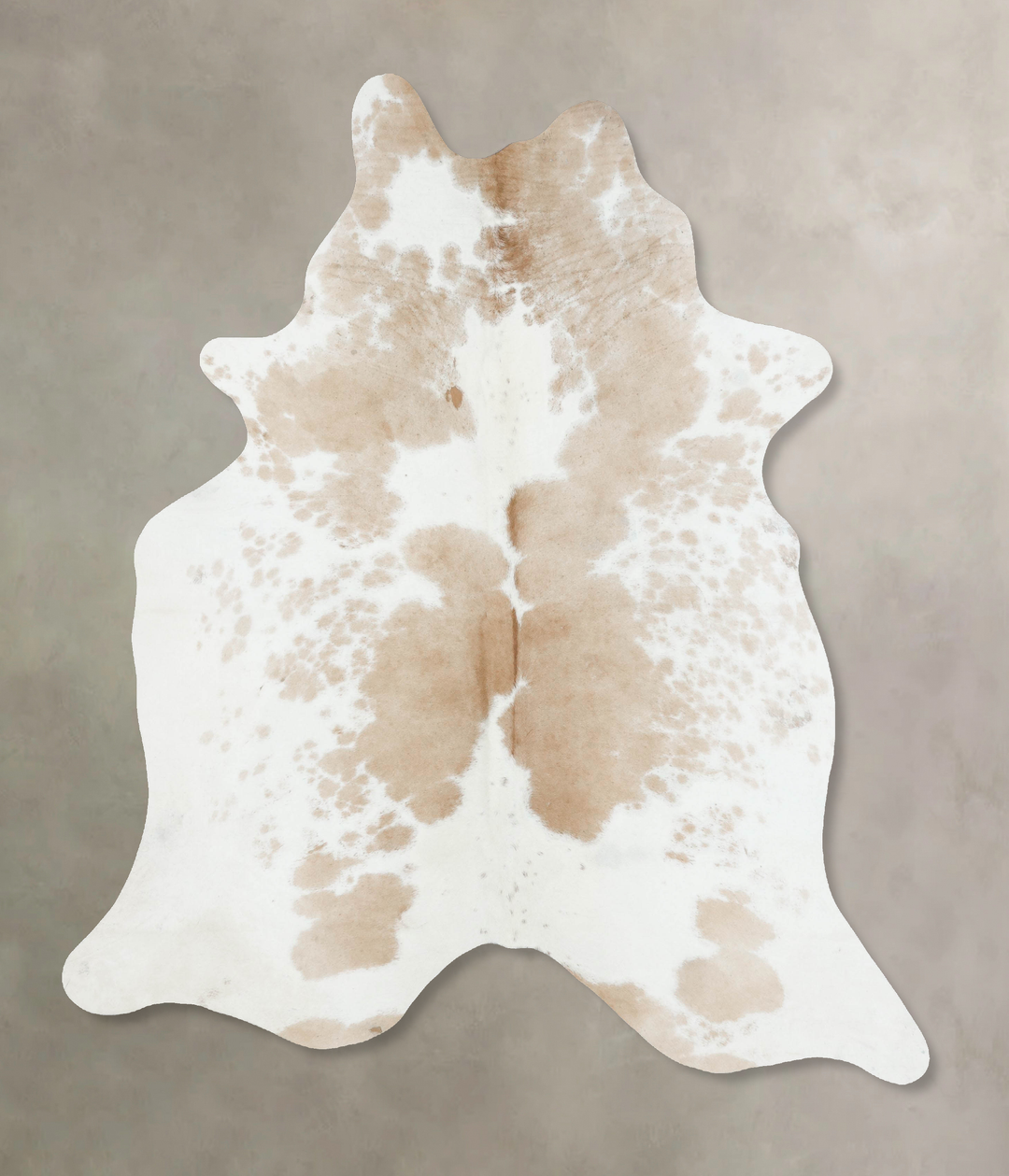 Beige and White XX-Large Brazilian Cowhide Rug 8'1"H x 6'6"W #B17013 b