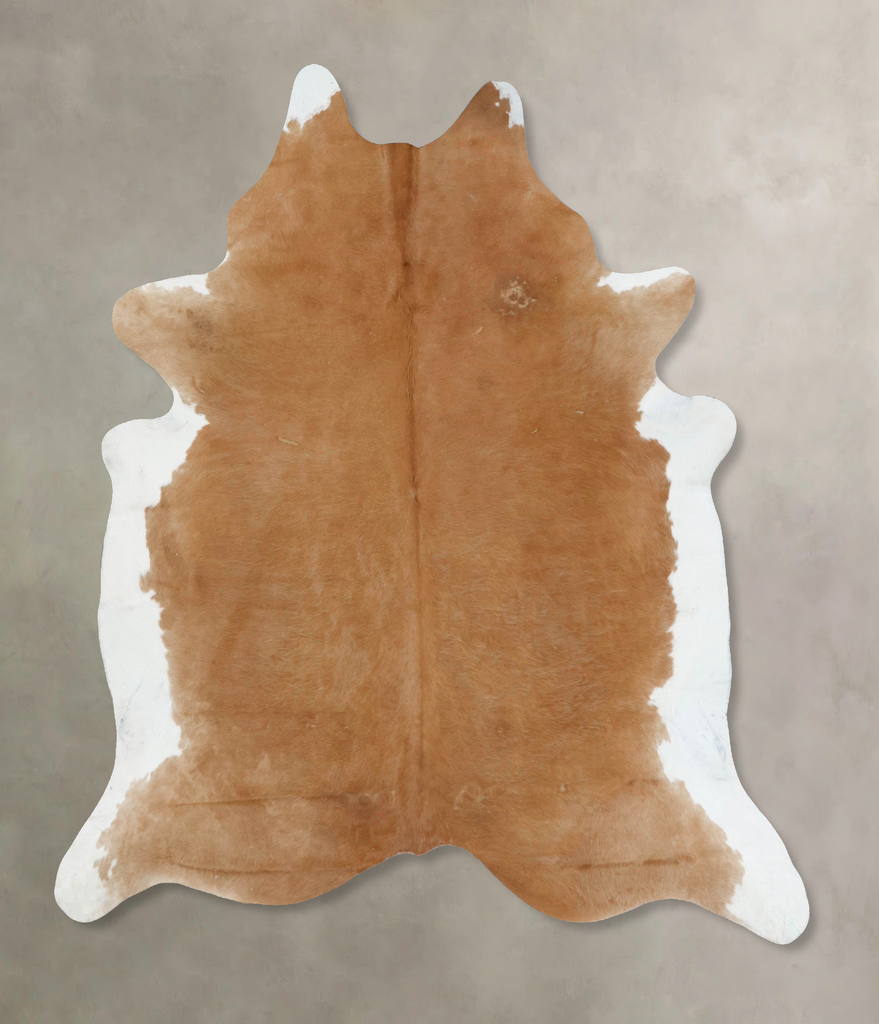 Beige XX-Large Brazilian Cowhide Rug 8'1"H x 7'5"W #B17014 by Hudson Hides