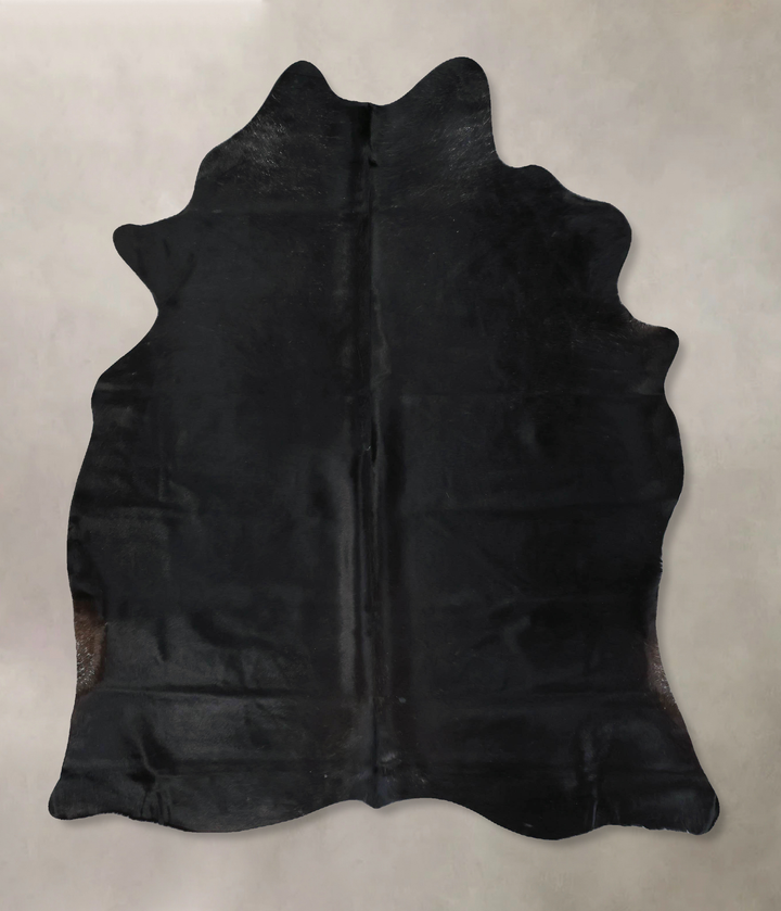Solid Black X-Large Brazilian Cowhide Rug 7'3"H x 6'1"W #B17017 by Hudson Hides