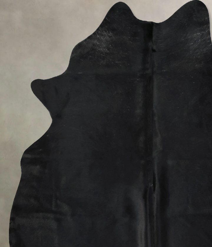 Solid Black X-Large Brazilian Cowhide Rug 7'3"H x 6'1"W #B17017 by Hudson Hides