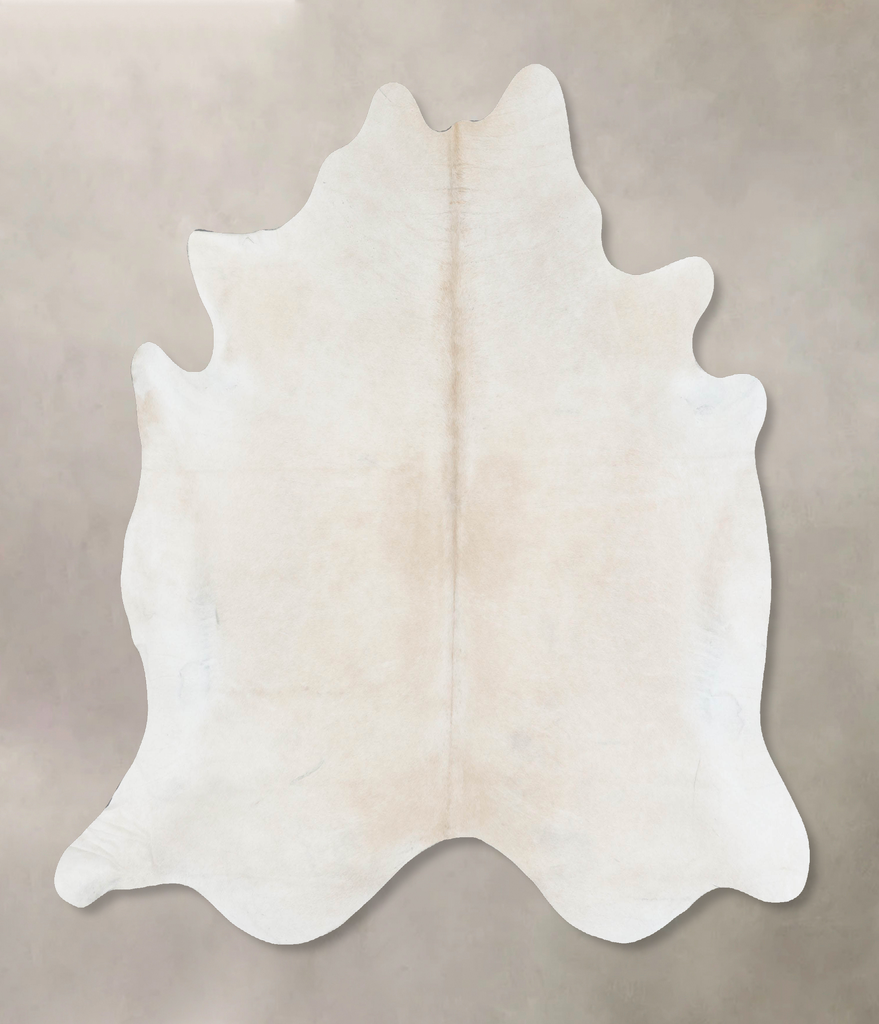 Ivory with Beige X-Large Brazilian Cowhide Rug 6'9"H x 6'9"W #B17021 by Hudson Hides