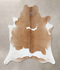 Beige and White X-Large Brazilian Cowhide Rug 6'10