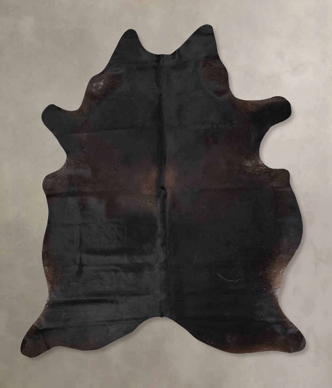 Solid Black X-Large Brazilian Cowhide Rug 7'5"H x 6'3"W #B17029 by Hud