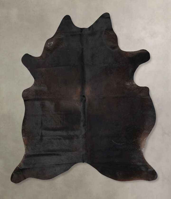 Solid Black X-Large Brazilian Cowhide Rug 7'5"H x 6'3"W #B17029 by Hudson Hides