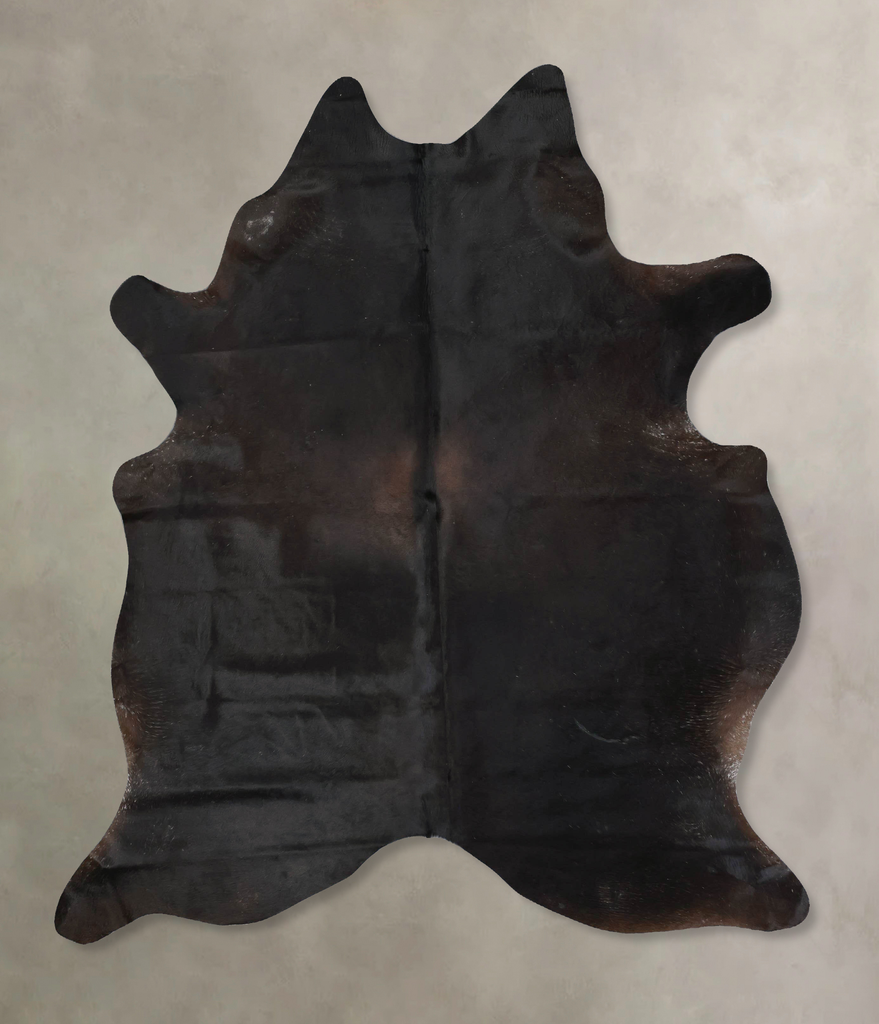 Solid Black X-Large Brazilian Cowhide Rug 7'5"H x 6'3"W #B17029 by Hudson Hides