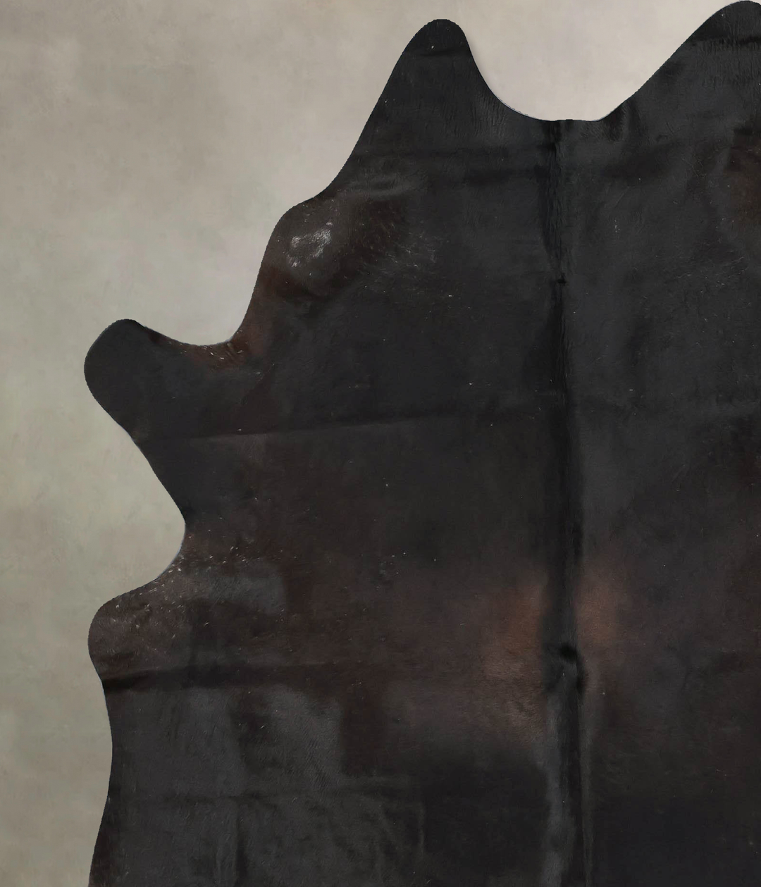 Solid Black X-Large Brazilian Cowhide Rug 7'5"H x 6'3"W #B17029 by Hud