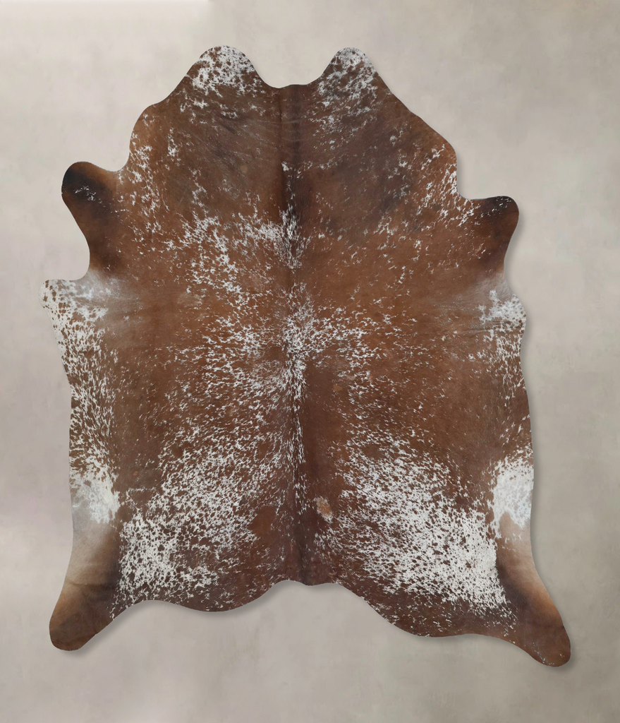 Salt and Pepper Brown XX-Large Brazilian Cowhide Rug 7'9"H x 7'0"W #B17030 by Hudson Hides