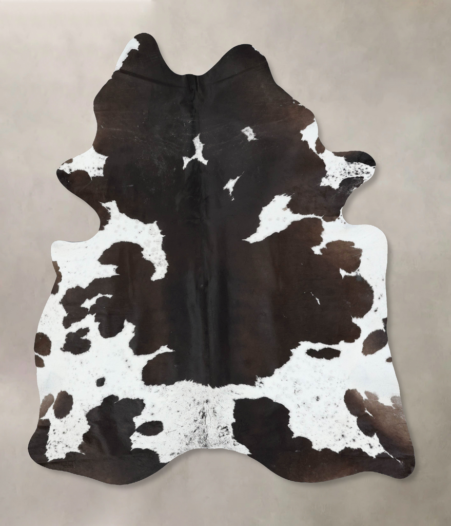 Chocolate and White XX-Large Brazilian Cowhide Rug 8'1"H x 6'5"W #B17031 by Hudson Hides