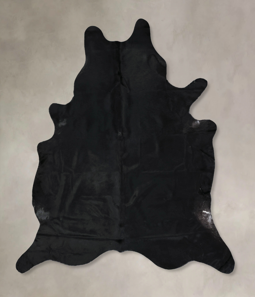 Solid Black XX-Large Brazilian Cowhide Rug 8'5"H x 6'11"W #B17034 by Hudson Hides