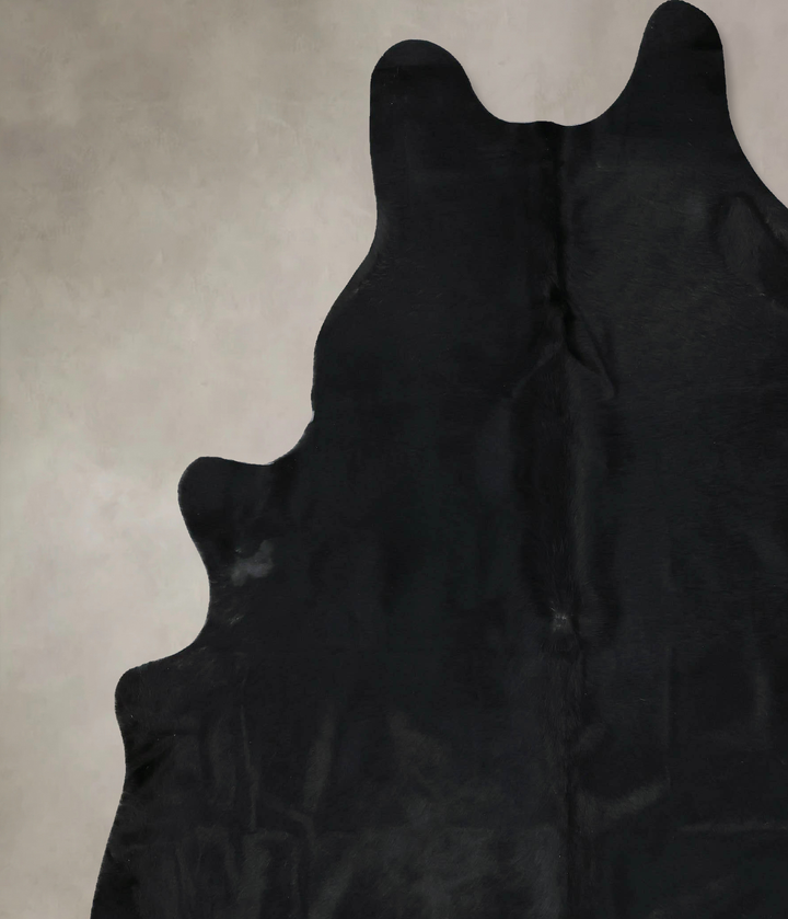 Solid Black XX-Large Brazilian Cowhide Rug 8'5"H x 6'11"W #B17034 by Hudson Hides